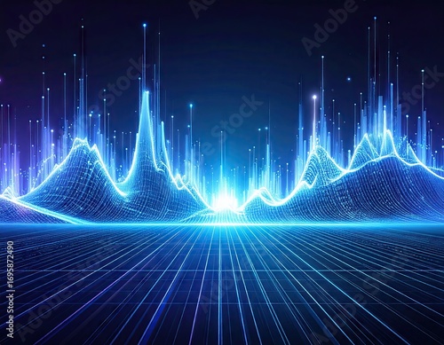 Futuristic Person in AR Headset with Glowing Digital Overlays