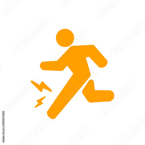 Fotografie Leg Pain Icon – 足の痛み・ケガのアイコン（運動・注意喚起・健康）