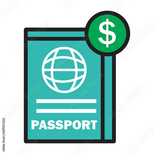 Passport with dollar symbol