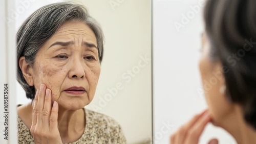 シワやたるみを気にする女性・50代60代女性のネガティブ美容イメージ