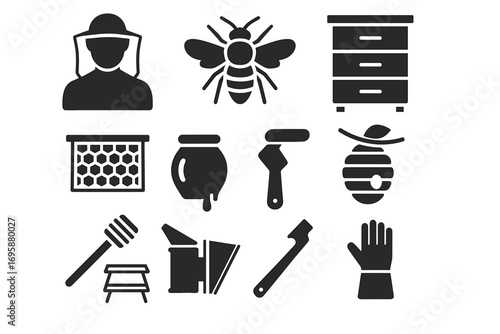 Beekeeping and Honey Production Icons_simple_compose