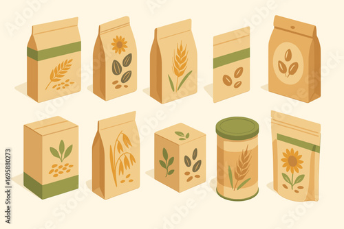 Eco Friendly Packaging and Food Bags Illustration_simple_compose