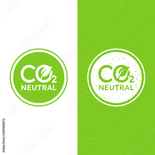 Carbon neutral badges vector design