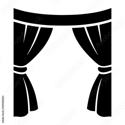 Stage opening icon in flat design