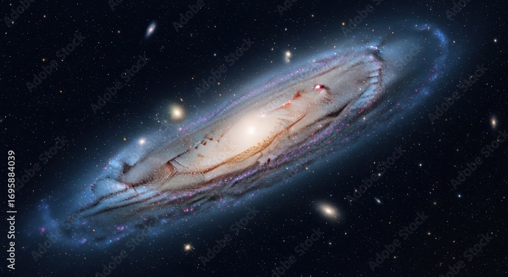 Fototapeta premium Andromeda Galaxy in Deep Space - Stellar Universe Background