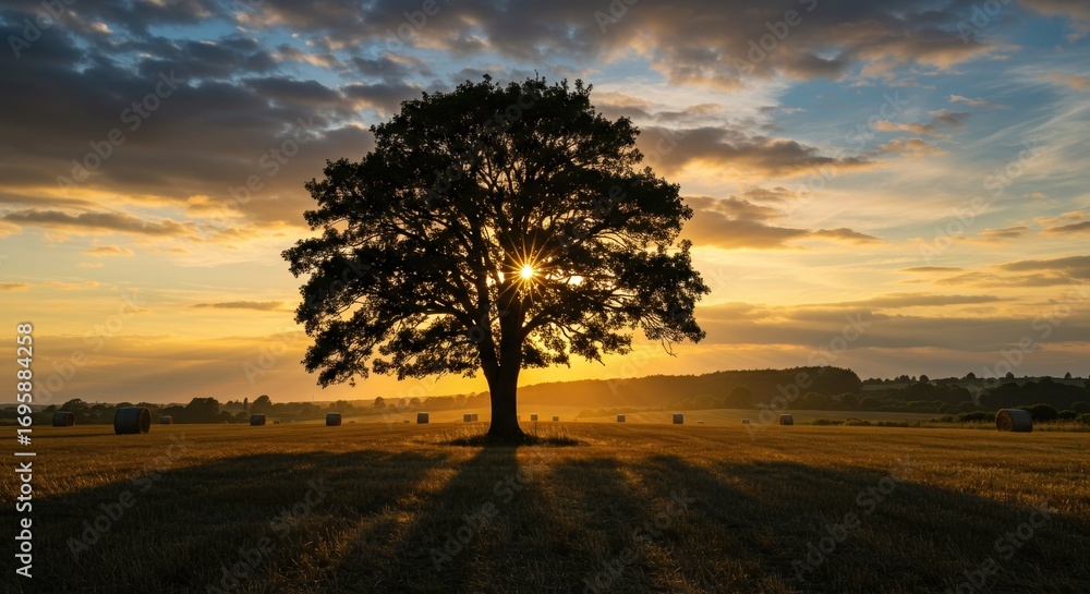 Fototapeta premium tree at sunset