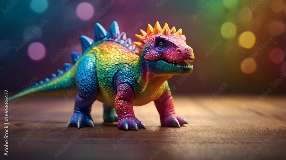 Naklejka premium Colorful dinosaur figurine