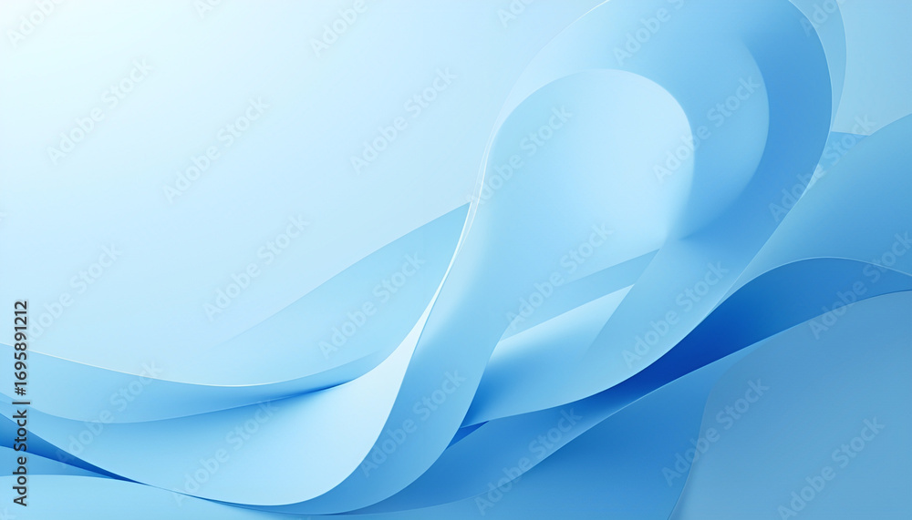 Naklejka premium Soft Blue Abstract Background With Transparent Wavy Lines 