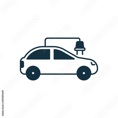 Eco-friendly car icon with white background vector stock illustration