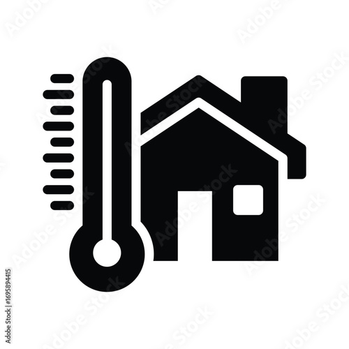 house temperature solid icon vector design good for web or mobile app