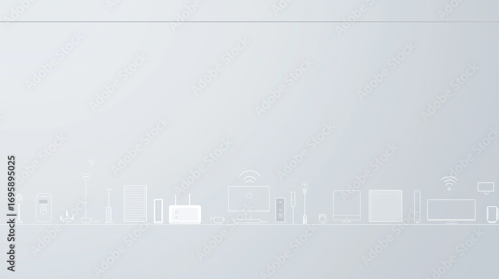 Fototapeta premium Minimalist White Smart Home Device Lineup