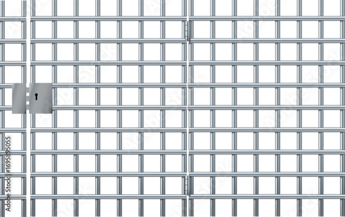 Realistic prison metal bars. Prison fence jail. Iron jail cage. Template design for criminal or sentence. Vector illustration