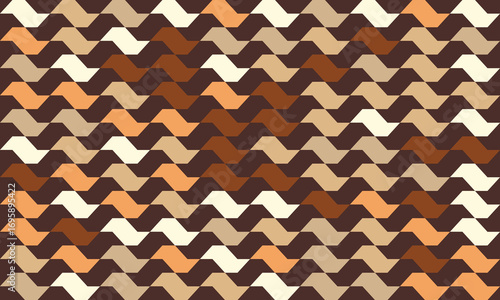 Coffee Heritage São Paulo Sidewalk Pattern with Dark Coffee Brown Background