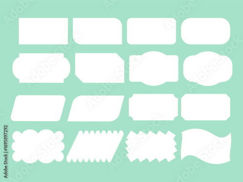 a collection of rectangles with varying shapes. with a flat white color.