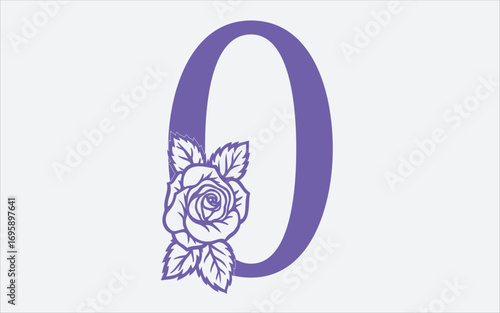 Floral alphabet a-z vector design, Alphabet vector. 1-10 number vector.