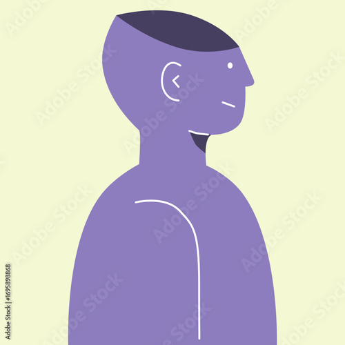 Silhouetted head of a man with an empty head. Abstract human face on a light background. Concept mental problems, hypnosis, suggestion,openness to the world