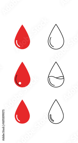 Understanding blood drop icons visualizing blood transfusion and donation concepts