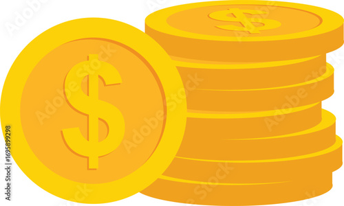 dollar money and coin vector