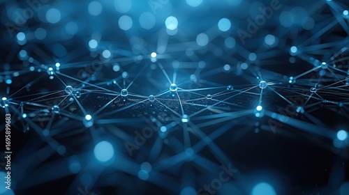 Modern Abstract Visualization of Network Connections with Blurred Lines Design