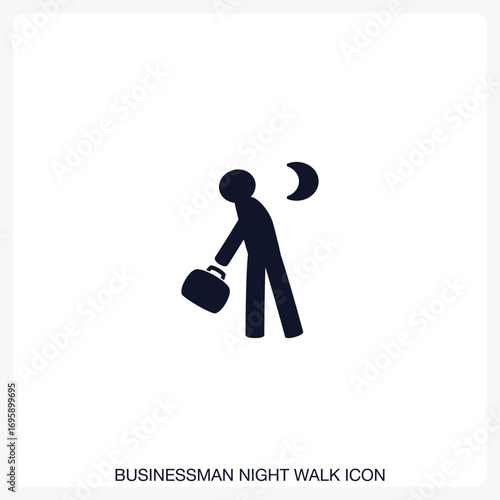 Businessman Night Walk Icon