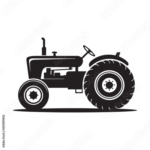 Silhouette of a tractor illustration vector. Vector illustration EPS 10 