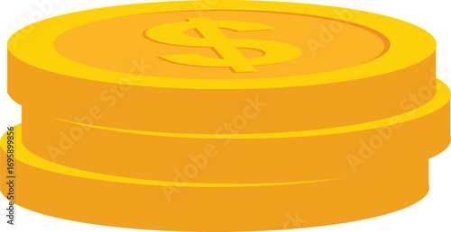 dollar money and coin vector