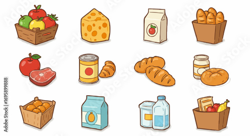 Icon set grocery