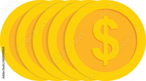 dollar money and coin vector