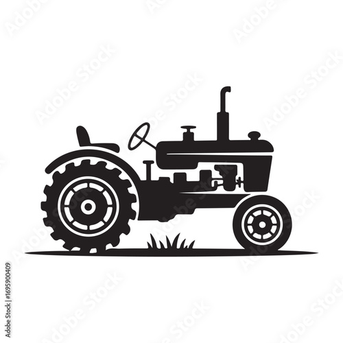 Silhouette of a tractor illustration vector. Vector illustration EPS 10 