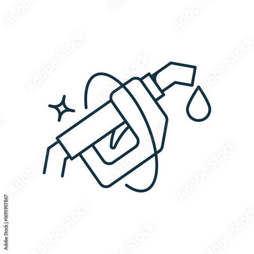 Green fuel pump icon with white background vector stock illustration