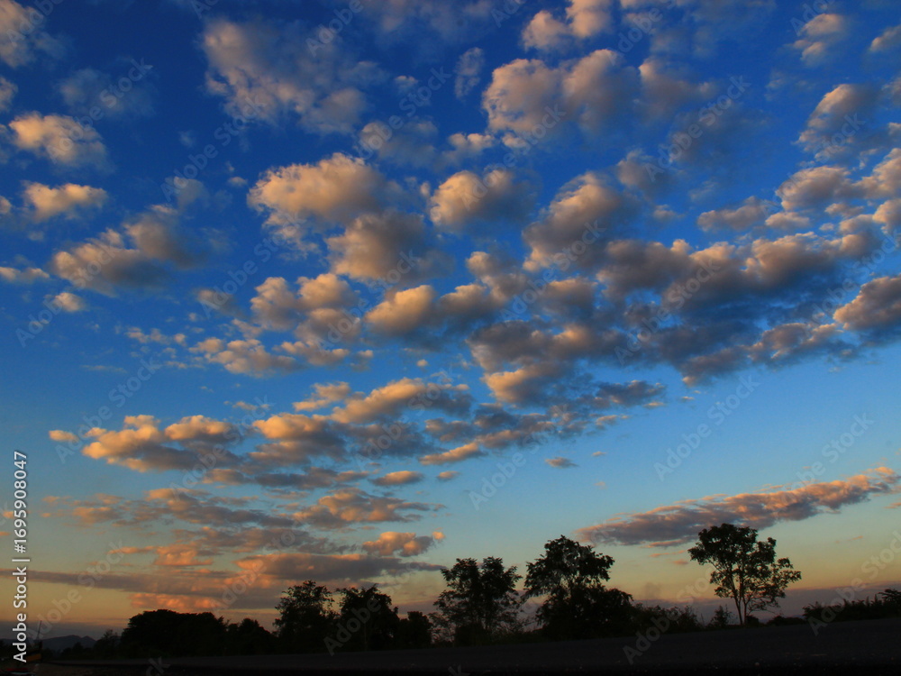 Fototapeta premium Beautiful evening with sunset light.