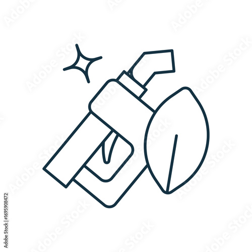 Leaf + fuel symbol icon with white background vector stock illustration