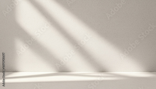 Wallpaper Mural Sunlight streams through a window, casting gentle shadows on a neutral wall and floor, creating a soft, serene, and airy visual background with subtle depth and warm tones. Torontodigital.ca