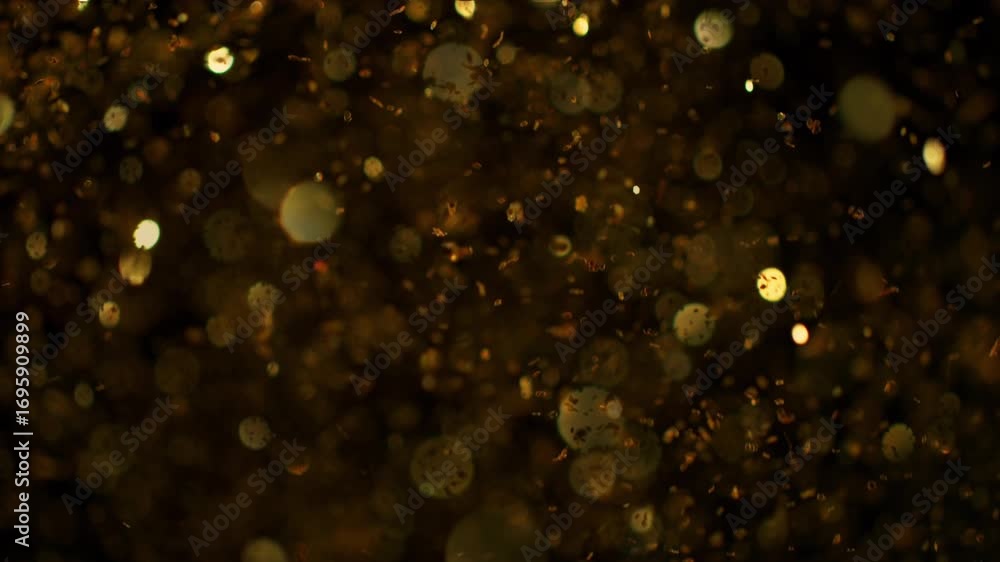 Super Slow Motion Shot of Glittering Golden Background at 1000fps.