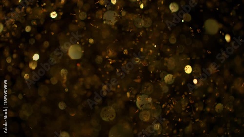 Super Slow Motion Shot of Glittering Golden Background at 1000fps.