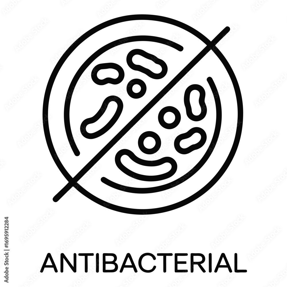 Obraz premium Antibacterial Vector Icon – Germ Protection, Hygiene, Infection Control Symbol