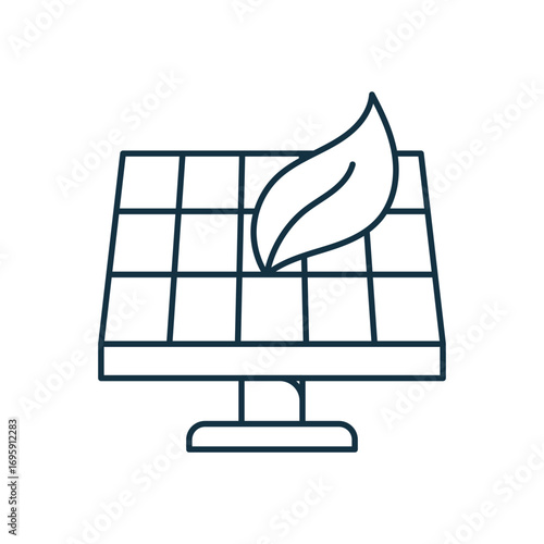 Solar + biofuel hybrid icon with white background vector stock illustration