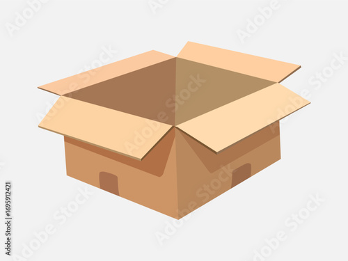 Box paper realistic packaging template for decoration