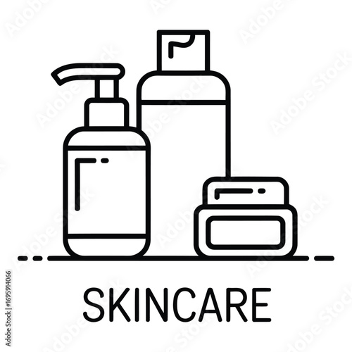 Skincare products vector illustration for beauty and personal care routine and cosmetic items set up silhouette