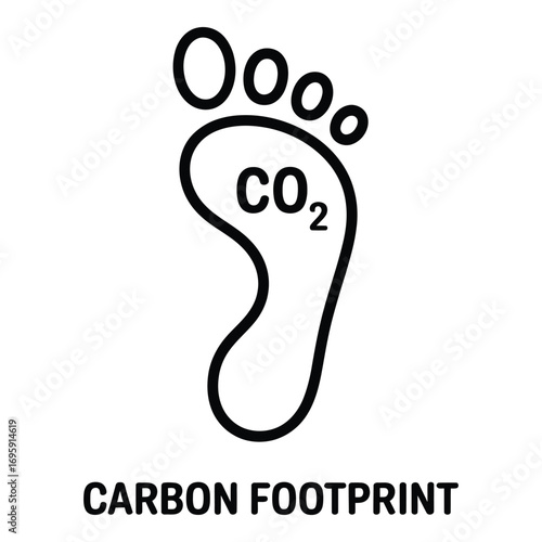 Carbon footprint with co emissions reduction and environmental impact assessment analysis tools silhouette