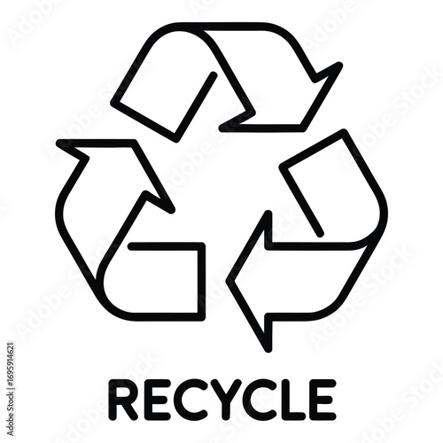 Recycle symbol outlining the importance of environmental conservation and sustainability for a better future silhouette