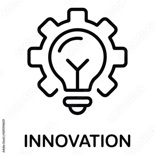 Innovation lightbulb with gear represents creative solutions and technological advancement concept vector 96 silhouette