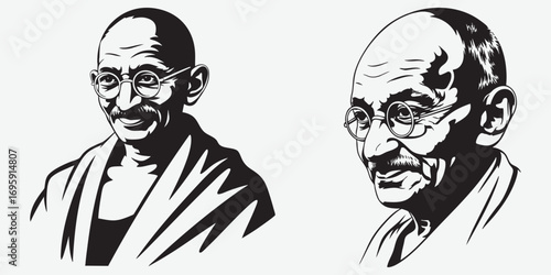 Mahatma Gandhi portrait in and Gandhi Ji gandhi jayanti