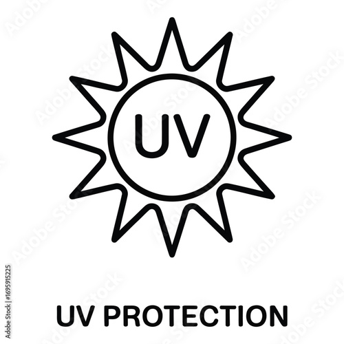 Ultraviolet protection symbol for sun safety and skin health awareness and summer outdoor activities icon silhouette