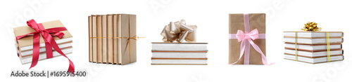 Set of books tied with ribb...