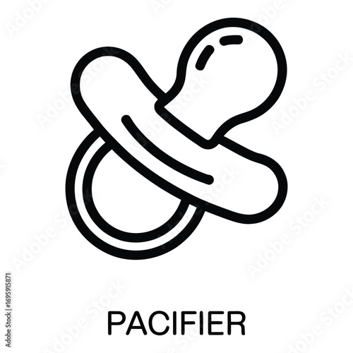 A pacifier icon representing comfort and soothing for infants and young children use case silhouette