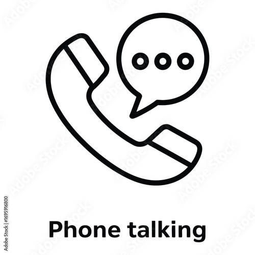 Telephone communication with speech bubble indicating conversation and talking on the phone device silhouette