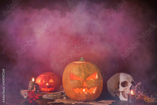 Halloween composition with ...