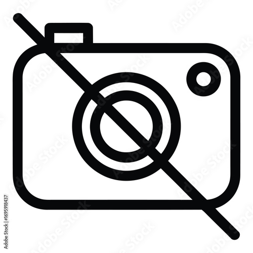No photography camera forbidden sign icon vector illustration for graphic design and web design use it now silhouette