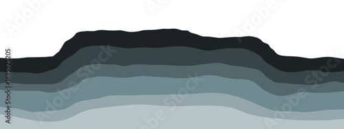 Layered gradient  mountain. Soil sand rock strata